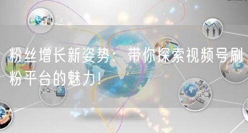 粉丝增长新姿势：带你探索视频号刷粉平台的魅力！