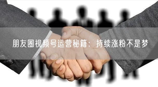 朋友圈视频号运营秘籍：持续涨粉不是梦