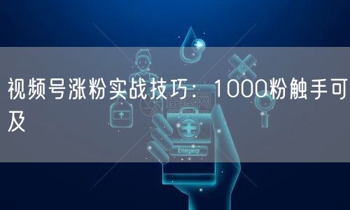 视频号涨粉实战技巧：1000粉触手可及