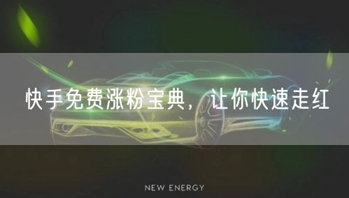 快手免费涨粉宝典，让你快速走红