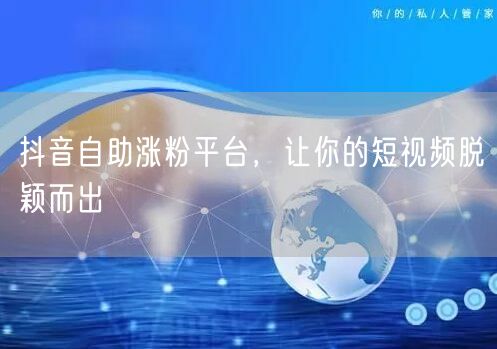 抖音自助涨粉平台，让你的短视频脱颖而出