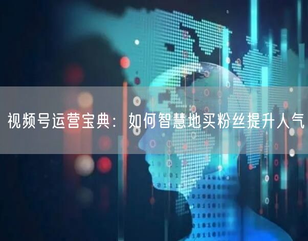 视频号运营宝典：如何智慧地买粉丝提升人气