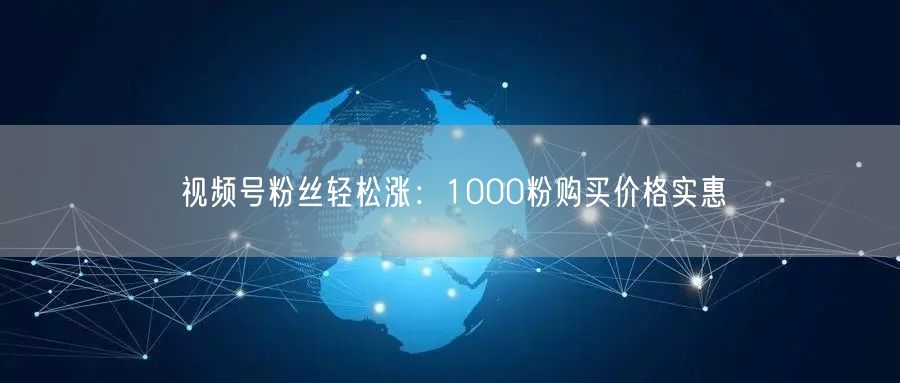 视频号粉丝轻松涨：1000粉购买价格实惠