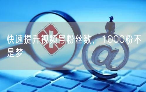 快速提升视频号粉丝数，1000粉不是梦