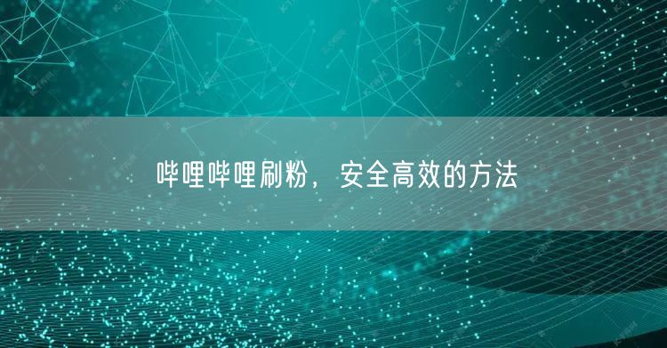 哔哩哔哩刷粉，安全高效的方法