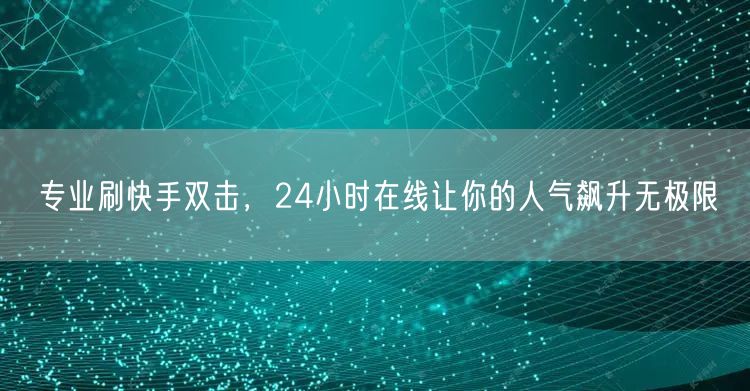 专业刷快手双击，24小时在线让你的人气飙升无极限