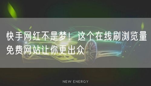 快手网红不是梦！这个在线刷浏览量免费网站让你更出众